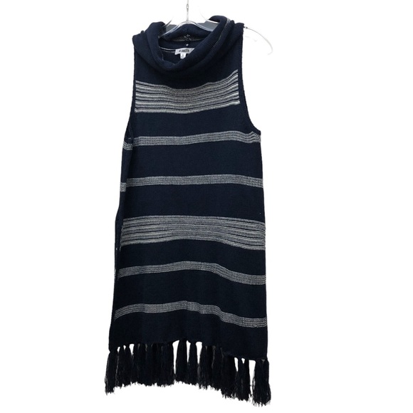 BB Dakota Sweaters - BB Dakota Cowl-Neck Lightweight Sleeveless Sweater Women's Size S Black/White